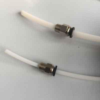 Through fitting PC4-M6, PC4-01, PC6-M6 or PC6-01 for PTFE Tubing