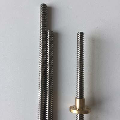 SUS304 Tr8 1mm, 2mm or 4mm Lead Screw