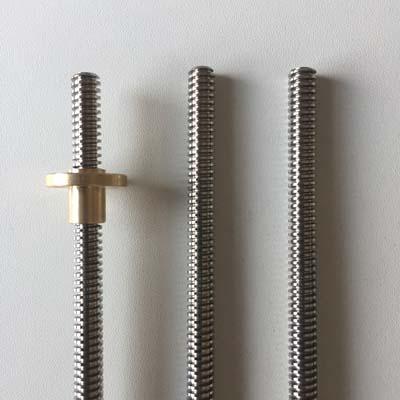 SUS304 Tr8 1mm, 2mm or 4mm Lead Screw