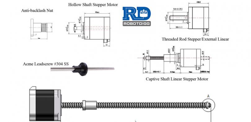 Ball Screw or Lead Screw Linear Stepper Motor