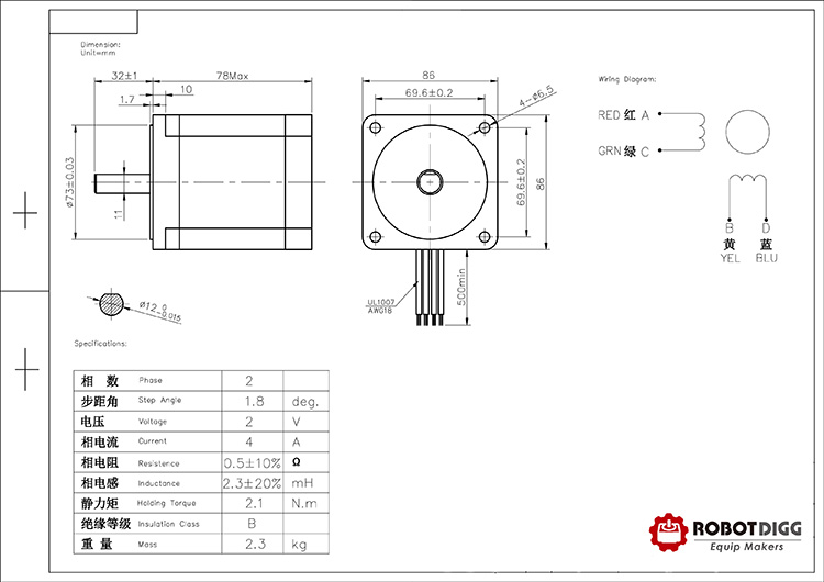NEMA34 78mm Stepper Motor