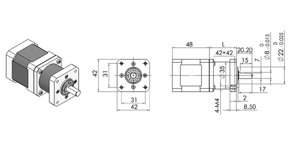 Geared NEMA17 with Flange Face