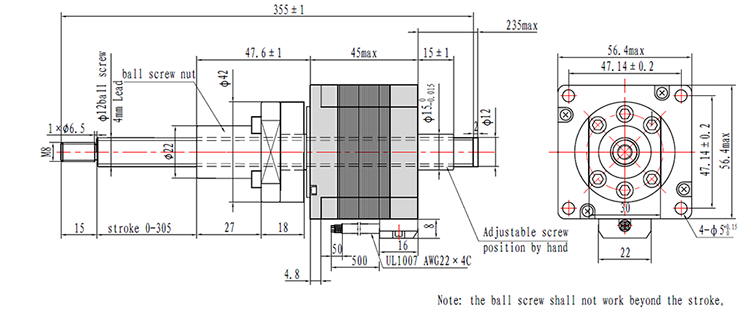 Ball Screw Non-captive Linear Stepper