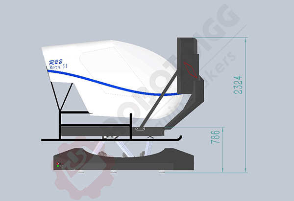 X-Plane 11 Flight Simulator with 6 DOF Platform in Robinson R22