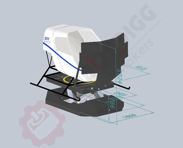 X-Plane 11 Flight Simulator with 6 DOF Platform in Robinson R22