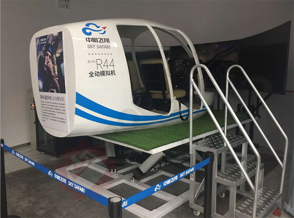 X-Plane 11 Flight Simulator with 6 DOF Platform in Robinson R22