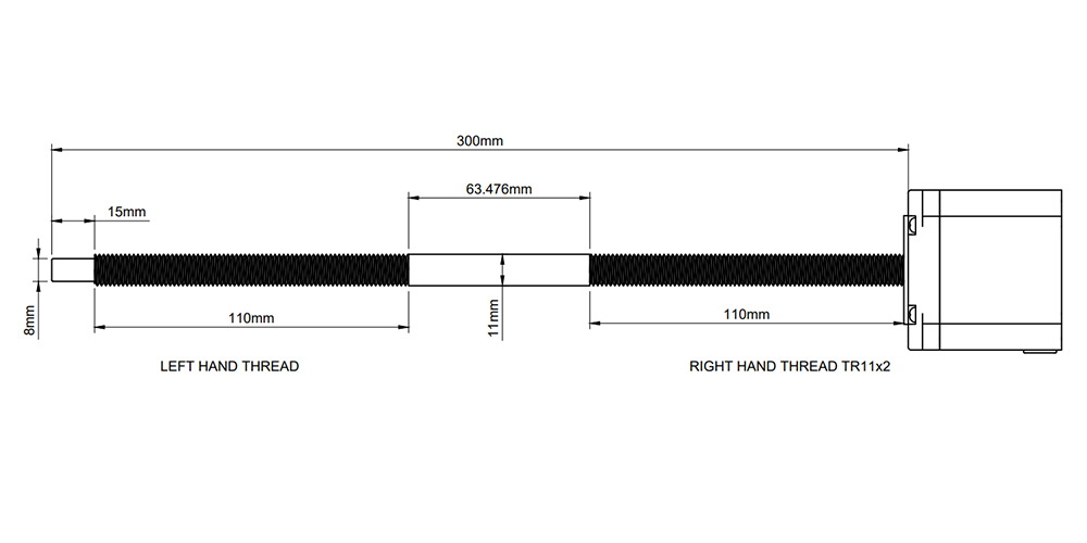 left hand and right hand lead screw