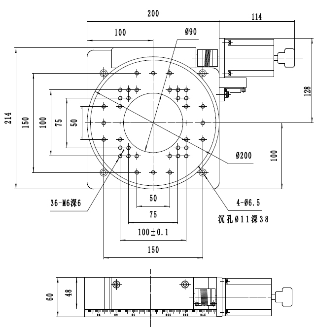 PX110-200 rotary table