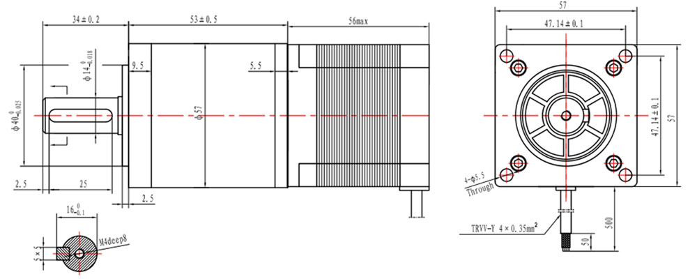 Geared stepper motor NEMA23