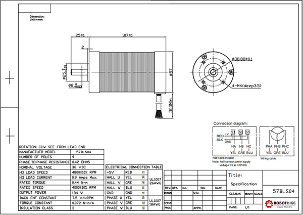 NEMA23 Brushless DC Motor