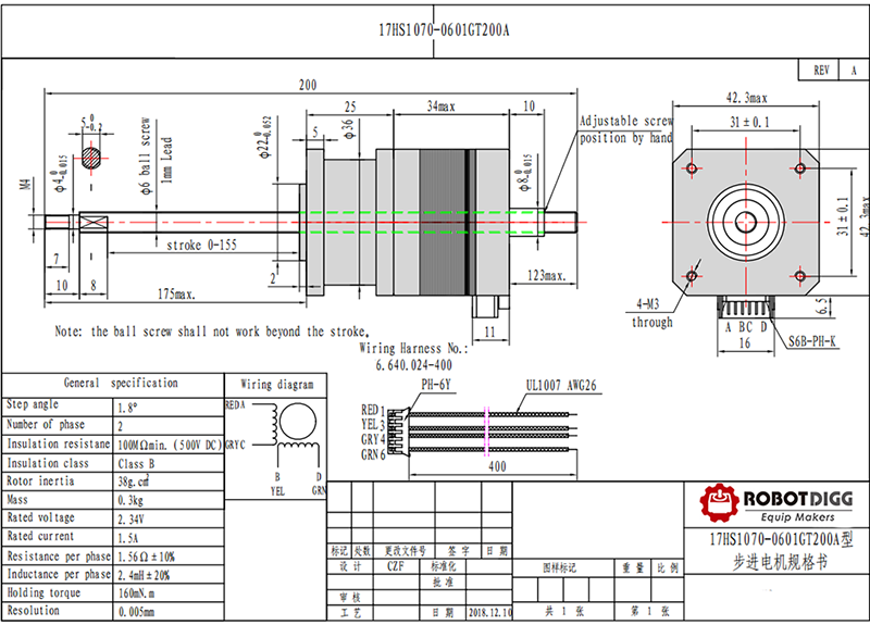 Non-captive Ball Screw Motor