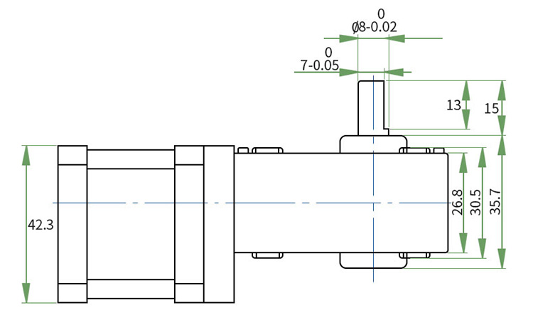 Worm gear stepper dimension