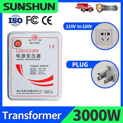 SUNSHUN 3000W step up transformer 110V to 220V single phase 3000va toroidal volt voltage converter