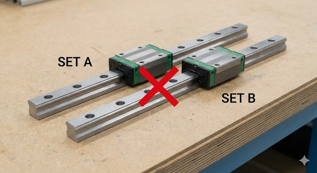 linear rail and carriage not interchangeable