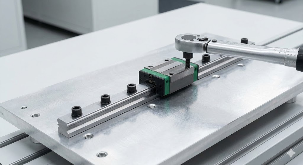 linear rail flat to its surface