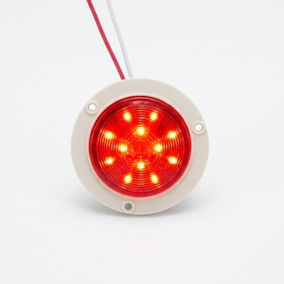 Round 12-LED Clearance & Side Marker Light with Built-in Flange