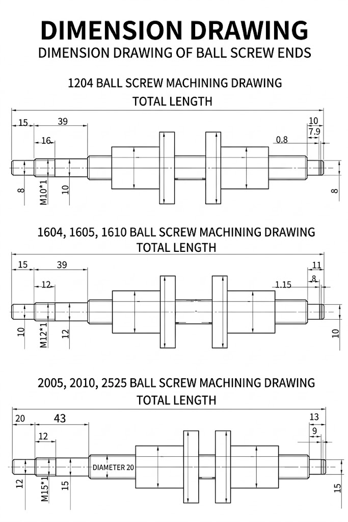 ball screw with RH and LH nut