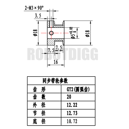 gt2 pulley 20 tooth