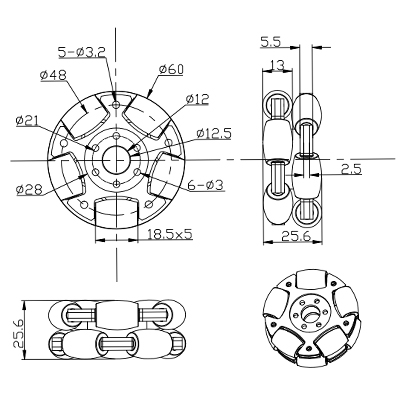 Alu Omni-wheel